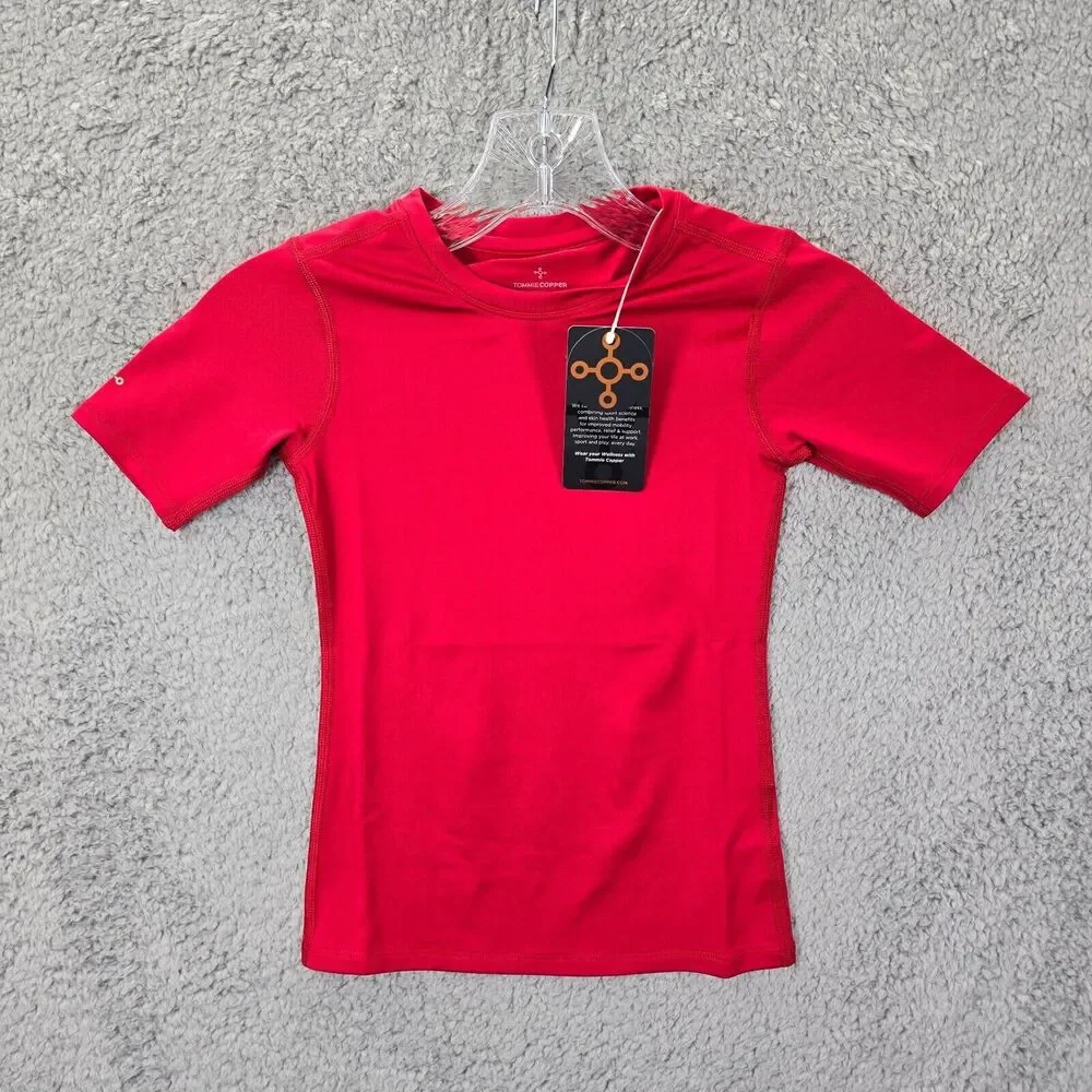 NWT Tommie Copper Red Short Sleeve Shirt Boy’s Size Small Compression TShirt